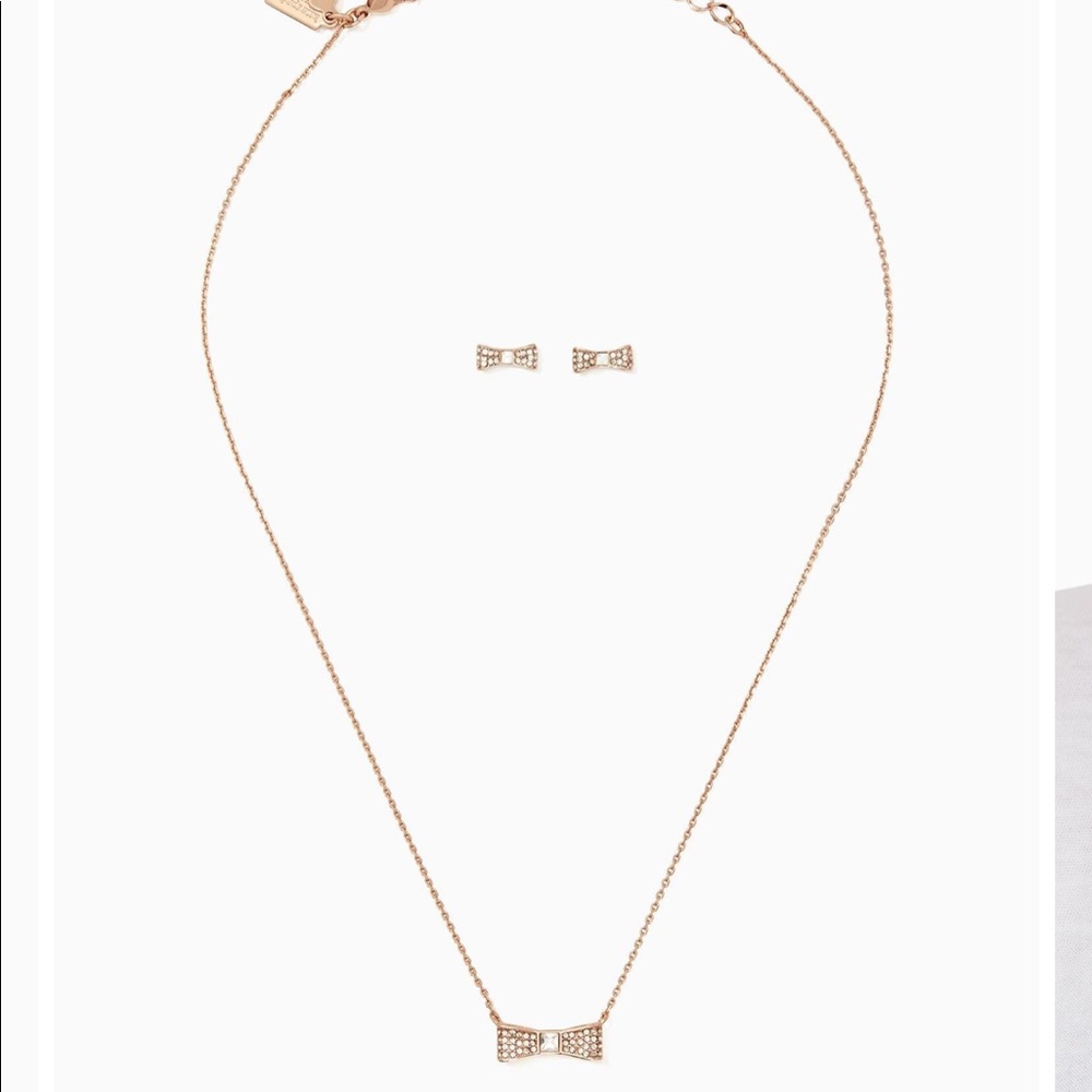 $30FIRM!! NEW Kate spade studs bow tie necklace - Picture 2 of 5